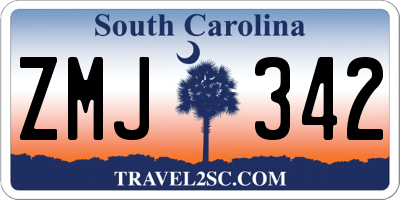 SC license plate ZMJ342