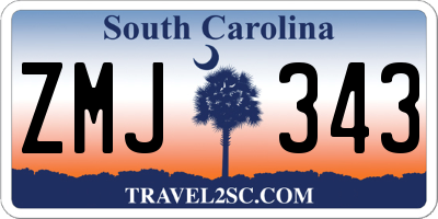 SC license plate ZMJ343