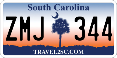 SC license plate ZMJ344