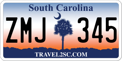 SC license plate ZMJ345