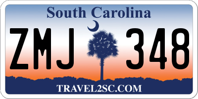 SC license plate ZMJ348