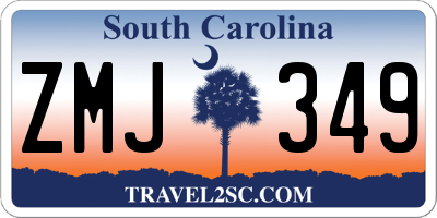 SC license plate ZMJ349