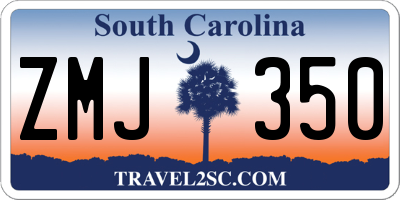 SC license plate ZMJ350