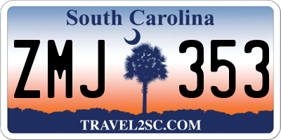 SC license plate ZMJ353