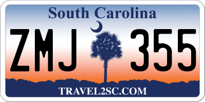 SC license plate ZMJ355