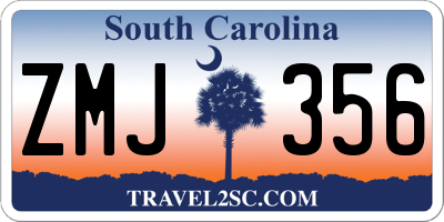 SC license plate ZMJ356