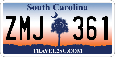 SC license plate ZMJ361