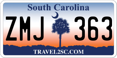 SC license plate ZMJ363