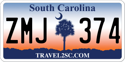 SC license plate ZMJ374