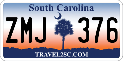SC license plate ZMJ376