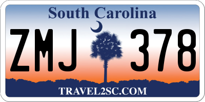 SC license plate ZMJ378