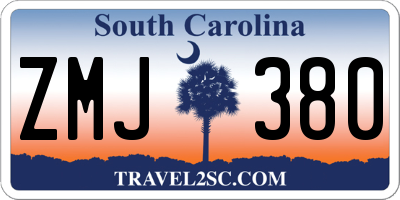 SC license plate ZMJ380