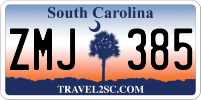 SC license plate ZMJ385