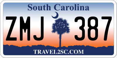SC license plate ZMJ387