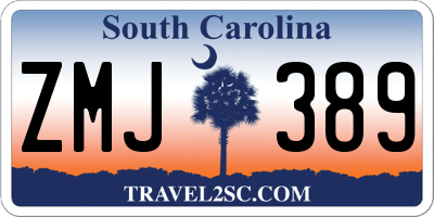 SC license plate ZMJ389