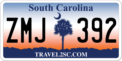 SC license plate ZMJ392