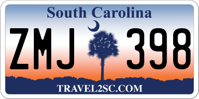 SC license plate ZMJ398