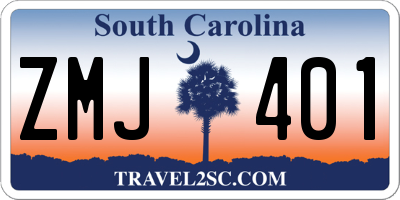 SC license plate ZMJ401