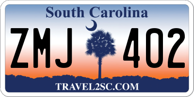 SC license plate ZMJ402