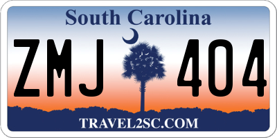 SC license plate ZMJ404
