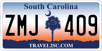 SC license plate ZMJ409