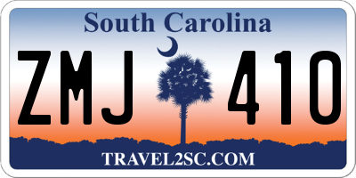 SC license plate ZMJ410