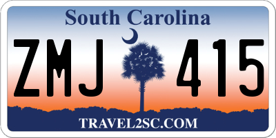 SC license plate ZMJ415