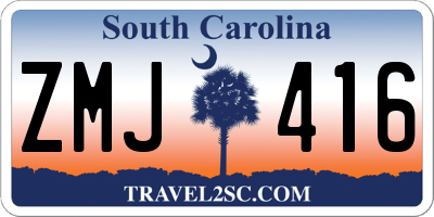 SC license plate ZMJ416