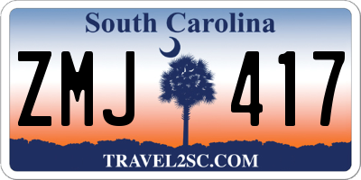 SC license plate ZMJ417