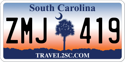 SC license plate ZMJ419