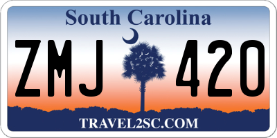 SC license plate ZMJ420