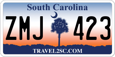 SC license plate ZMJ423