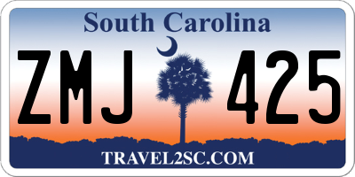 SC license plate ZMJ425