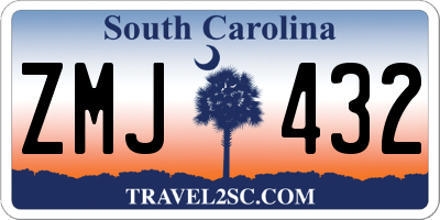 SC license plate ZMJ432