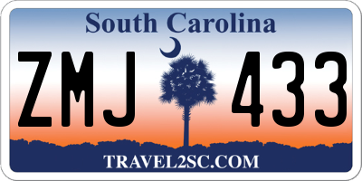 SC license plate ZMJ433