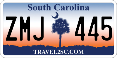SC license plate ZMJ445