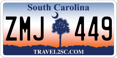 SC license plate ZMJ449