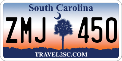 SC license plate ZMJ450