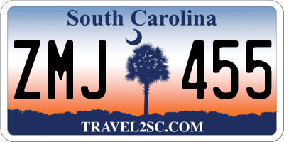 SC license plate ZMJ455