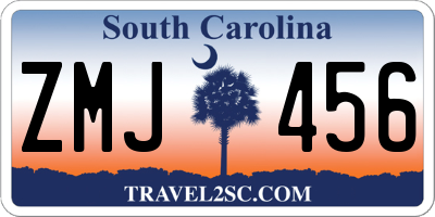 SC license plate ZMJ456
