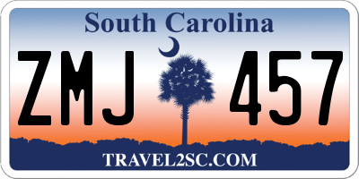 SC license plate ZMJ457