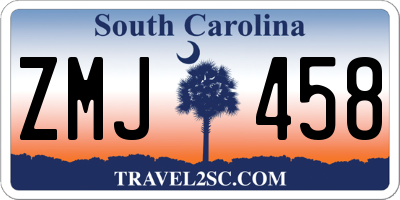 SC license plate ZMJ458
