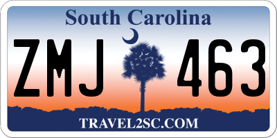 SC license plate ZMJ463