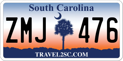 SC license plate ZMJ476