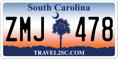 SC license plate ZMJ478