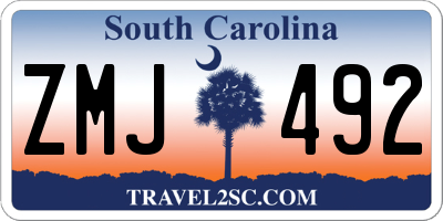 SC license plate ZMJ492