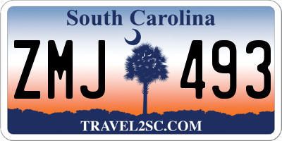 SC license plate ZMJ493