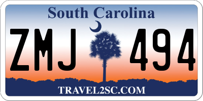 SC license plate ZMJ494