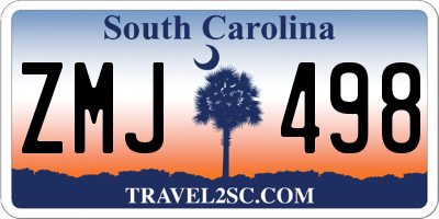 SC license plate ZMJ498