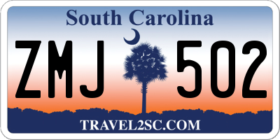SC license plate ZMJ502